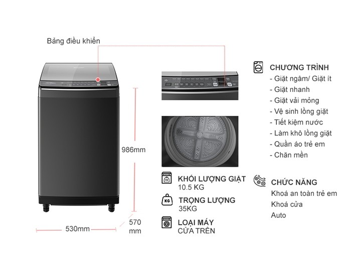 10051127-may-giat-sharp-inverter-10-5-kg-es-x105hv-s-tskt Máy giặt Sharp Inverter 10.5 kg ES-X105HV-S