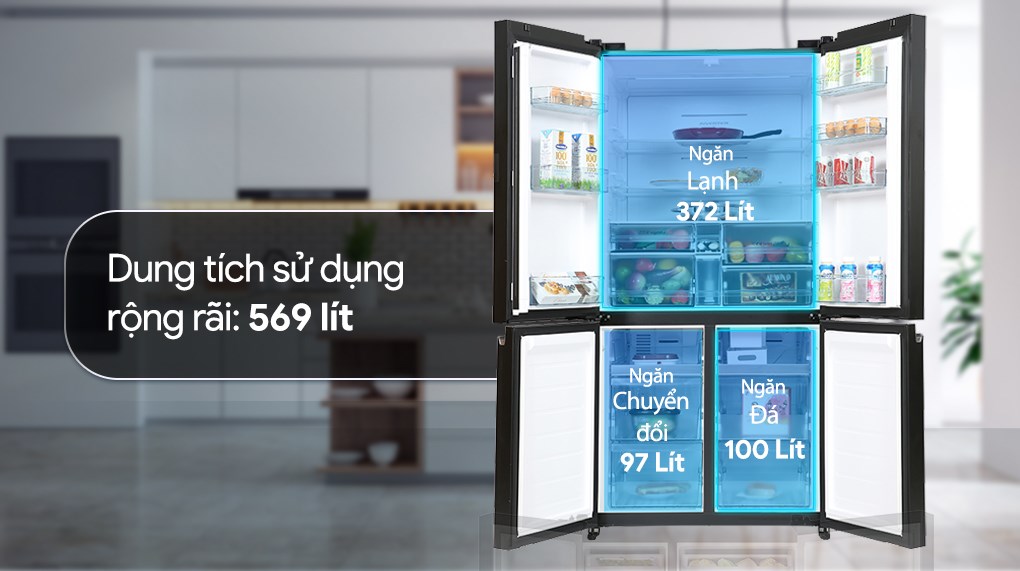 Tủ lạnh Hitachi 4 cánh 569 lít R-WB640PGV1 GMG: Sự lựa chọn hoàn hảo cho gia đình hiện đại