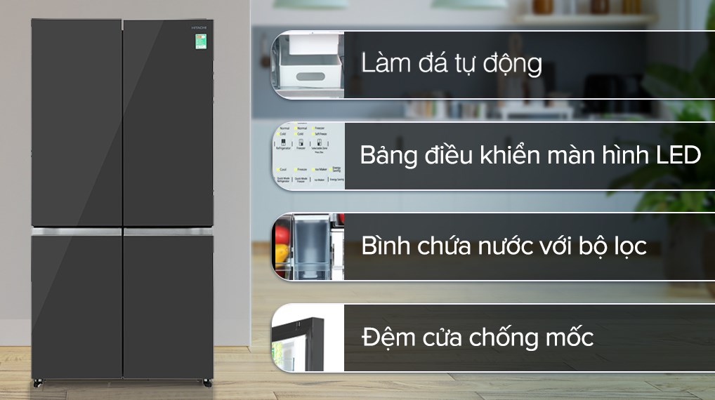 Tủ lạnh Hitachi 4 cánh 569 lít R-WB640PGV1 GMG: Sự lựa chọn hoàn hảo cho gia đình hiện đại