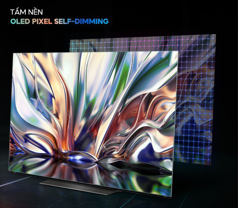 Tivi LaCasper 65CGS810 sử dụng màn hình OLED với công nghệ Pixel Self - Dimming