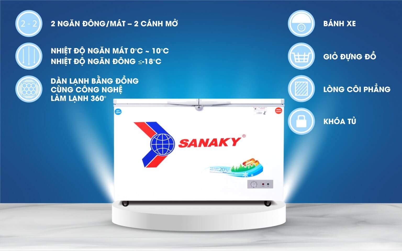 Tủ Đông Sanaky VH-4099W1: Sự lựa chọn hoàn hảo cho bảo quản thực phẩm lâu dài