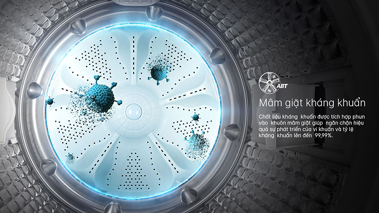 Mâm giặt kháng khuẩn ABT-Máy giặt Aqua Inverter 11 kg AQW-DR110FT.PS lồng đứng