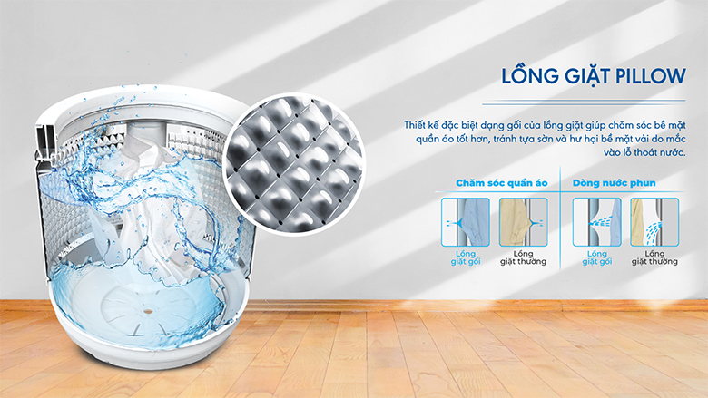 Lồng giặt Pillow-Máy giặt Aqua Inverter 11 kg AQW-DR110FT.PS lồng đứng