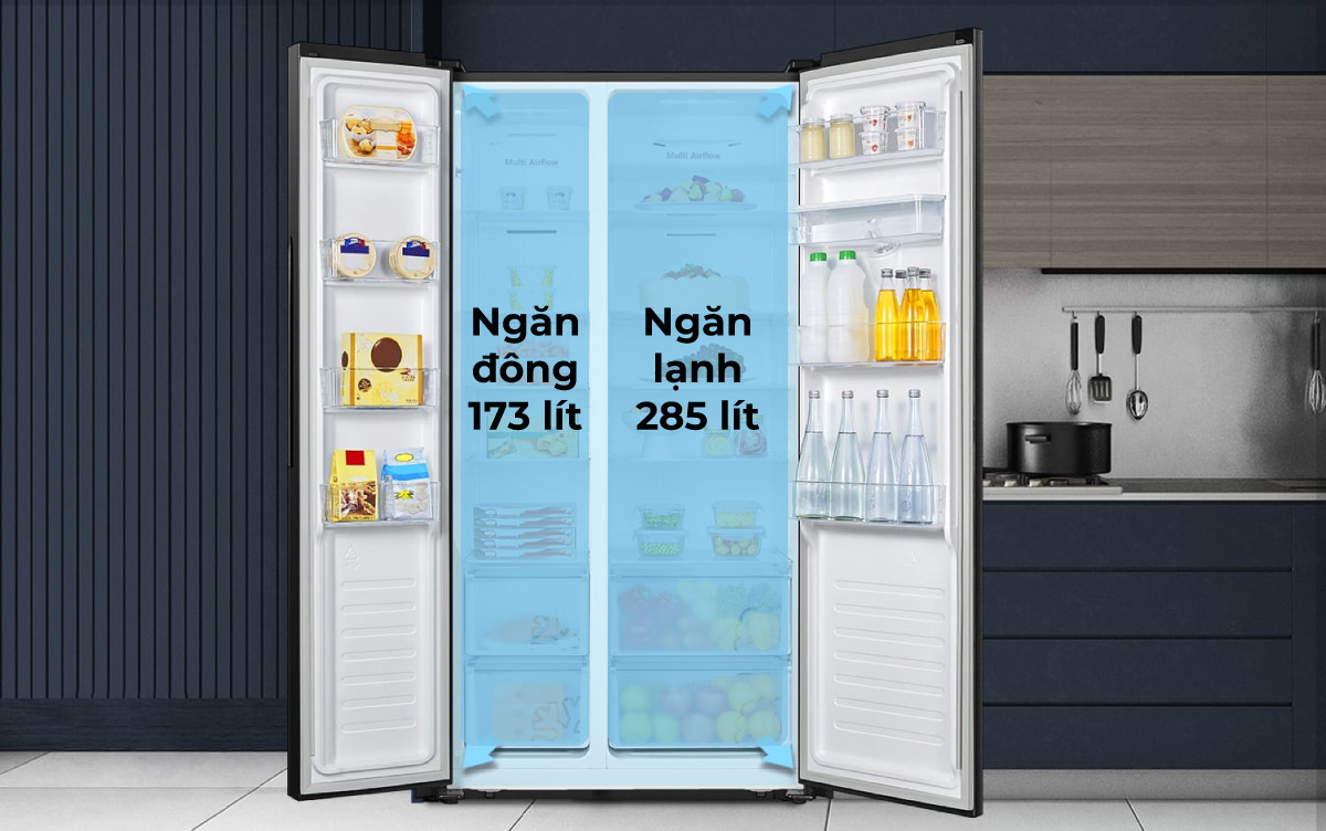 dung-t13 Dung tích lớn cho phép người dùng thoải mái lưu trữ nhiều loại thực phẩm