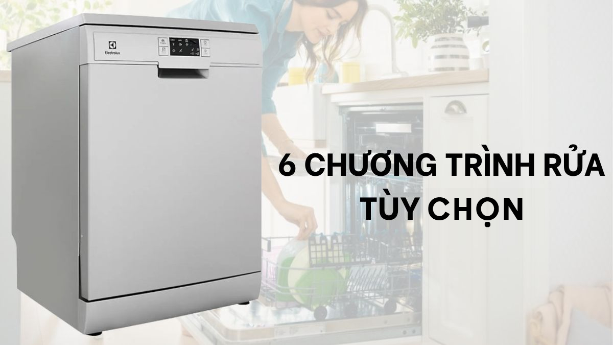 Electrolux ESF5512LOX được tích hợp 6 chương trình rửa tiện lợi