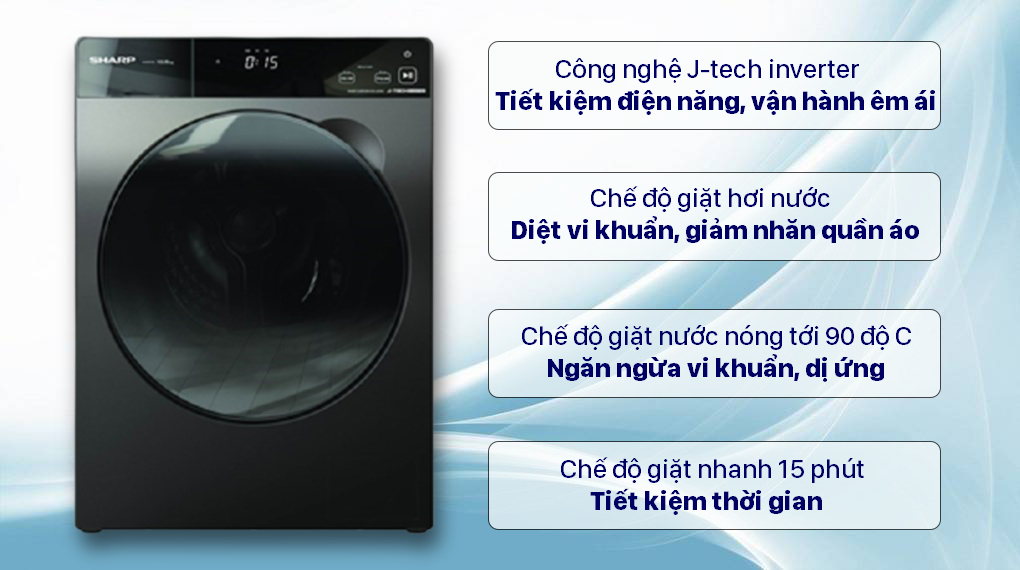 Máy giặt Sharp lồng ngang 8,5 Kg ES-FK852SV-G Máy giặt Sharp lồng ngang 8,5 Kg ES-FK852SV-G