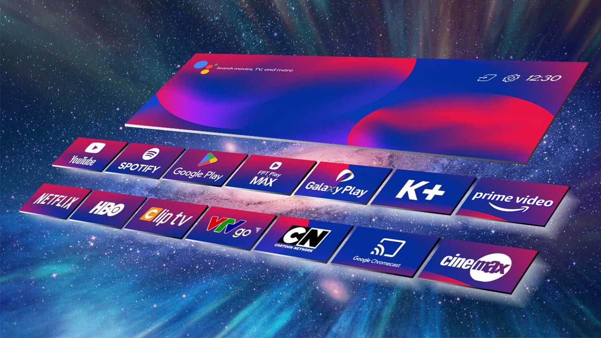 Hệ điều hành Android TV 11 với hơn 7000+ ứng dụng phong phú