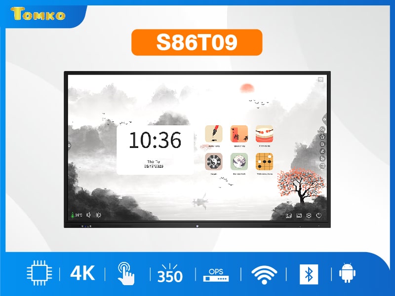 man hinh cam ung tuong tac 86 inch s86t09 tomko Màn hình cảm ứng tương tác 86 inch S86T09 TOMKO