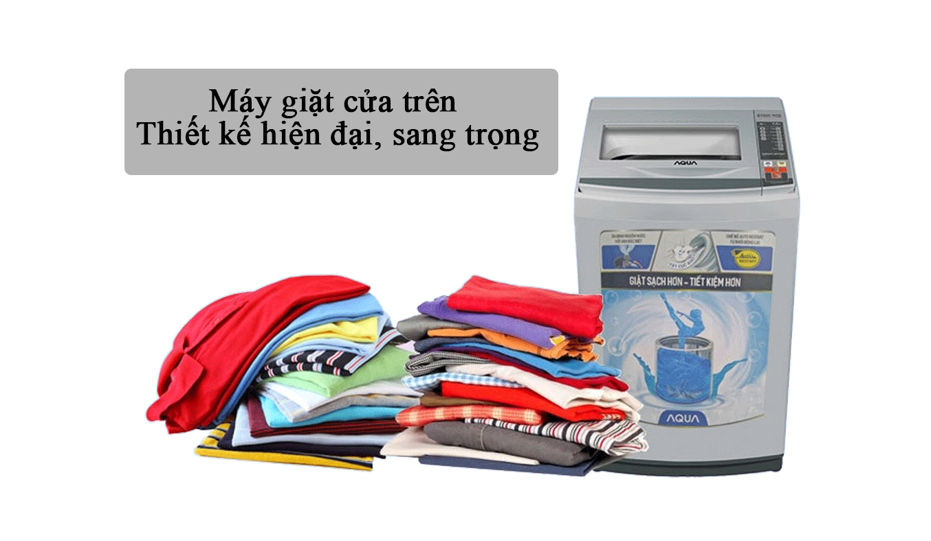 Máy giặt Aqua 7.2 kg AQW-S72CT (H2) kiểu dáng hiện đại, sang trọng