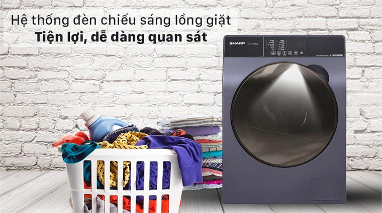 Máy giặt Sharp lồng ngang 8,5 Kg ES-FK852SV-G Máy giặt Sharp lồng ngang 8,5 Kg ES-FK852SV-G