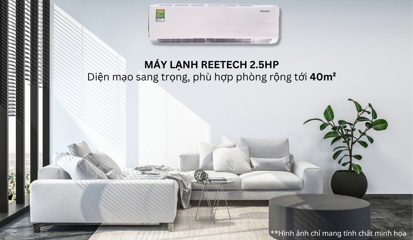 Máy lạnh Reetech 2.5 HP RT24-TB-BT/RC24-TB-BT thiết kế sang trọng