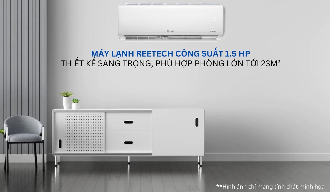Máy lạnh Reetech Inverter 1.5 HP RTV12-TC-BI
