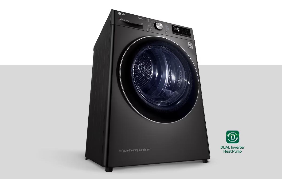 may-sa11 Máy Sấy Bơm Nhiệt LG 10.5 Kg DVHP50B sở hữu kiểu dáng đẹp, dễ sử dụng