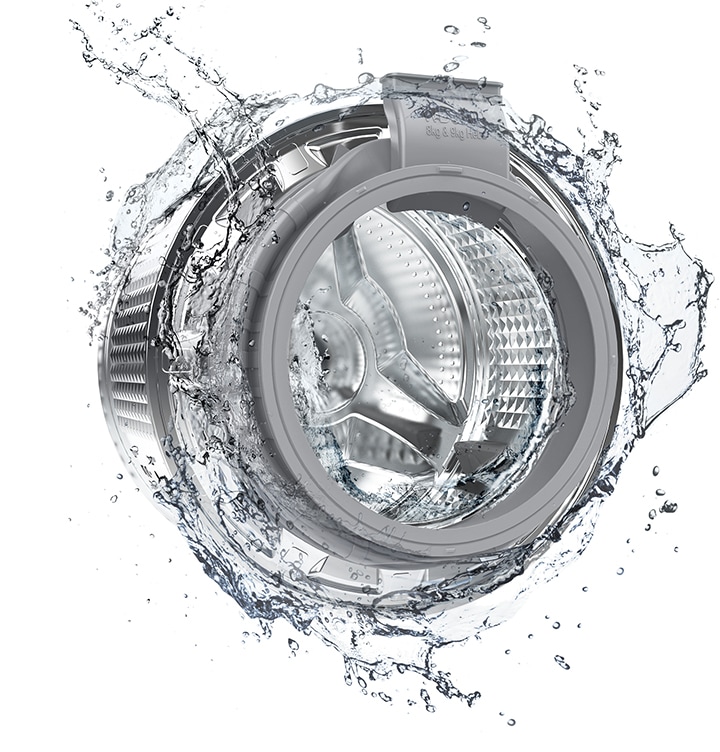 vn-feature-hygienically-clean-426091050 The washer drum is surrounded by clean water and water jets are cleaning the inside.