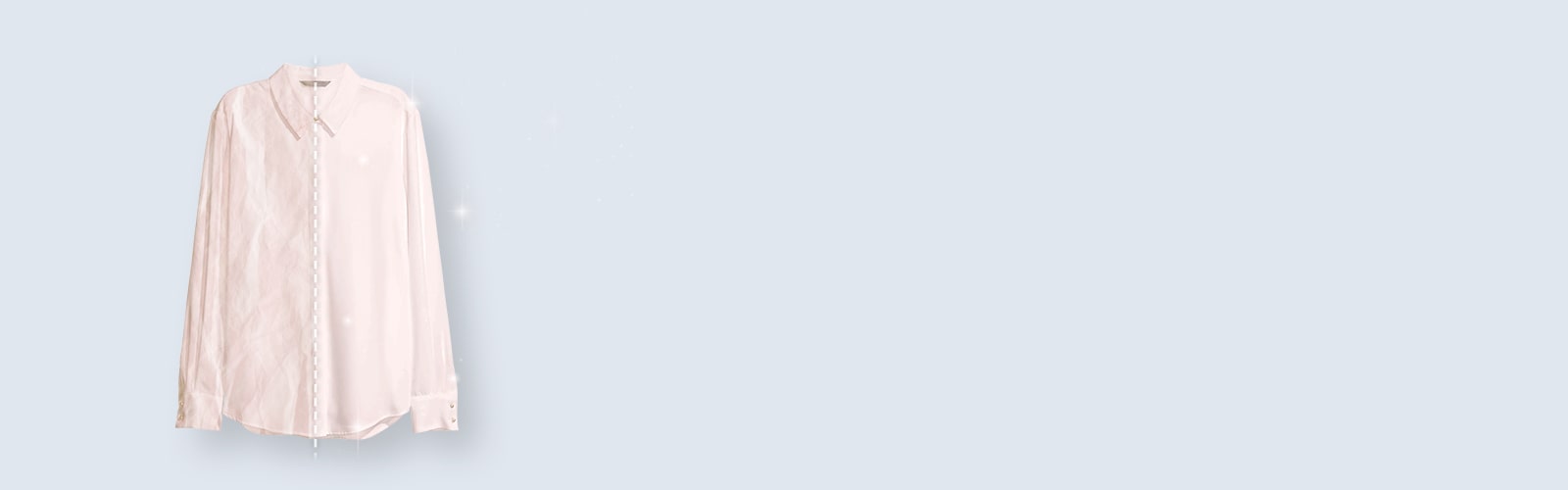 wm-vivace-v750-white-06-3-steam-plus-d Có những chiếc áo sơ mi với một nửa bị nhăn và một nửa ít nhăn hơn.